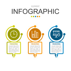 vector infographic wise option with arrow line elements template block. used for process diagram, presentation, working flow, information layout, banner, chart, and graph.
