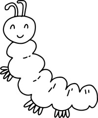 Summer doodle cute hand drawn elements for coloring page