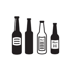 Fototapeta na wymiar Beer bottle vector icon. Beer flat sign design. Beer bottle symbol pictogram. UX UI icon
