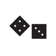 Dice vector icon. Dice cube flat sign design. Casino dices symbol pictogram. Domino icon. UX UI icon