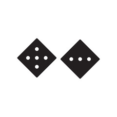 Dice vector icon. Dice cube flat sign design. Casino dices symbol pictogram. Domino icon. UX UI icon