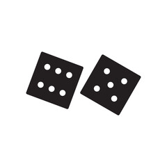 Dice vector icon. Dice cube flat sign design. Casino dices symbol pictogram. Domino icon. UX UI icon