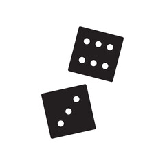 Dice vector icon. Dice cube flat sign design. Casino dices symbol pictogram. Domino icon. UX UI icon