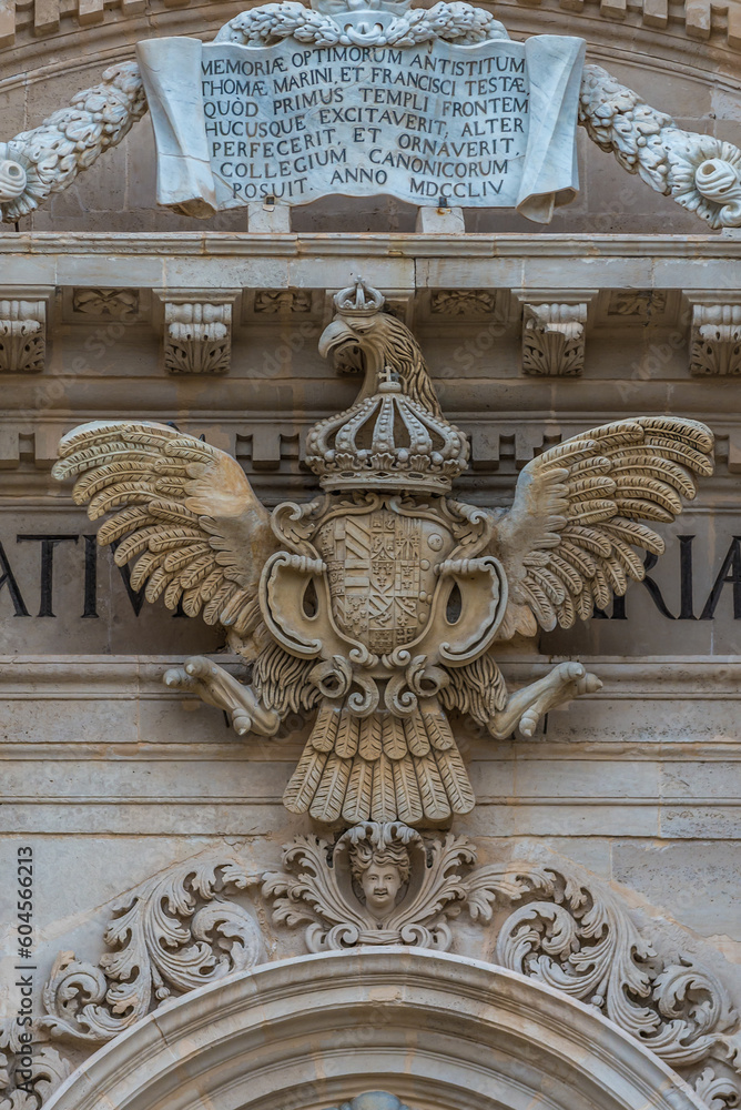 Canvas Prints Details of Cathedral in Ortygia island, Syracuse city, Sicily Island, Italy