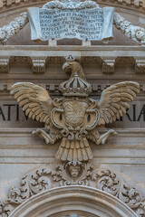 Details of Cathedral in Ortygia island, Syracuse city, Sicily Island, Italy