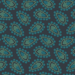 Green Paisley abstract Seamless Pattern Design