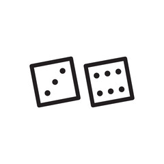 Dice vector icon. Dice cube flat sign design. Casino dices symbol pictogram. Domino icon. UX UI icon