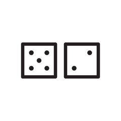 Dice vector icon. Dice cube flat sign design. Casino dices symbol pictogram. Domino icon. UX UI icon