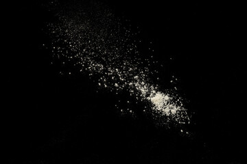 Fototapeta na wymiar grainy white powder blast isolated