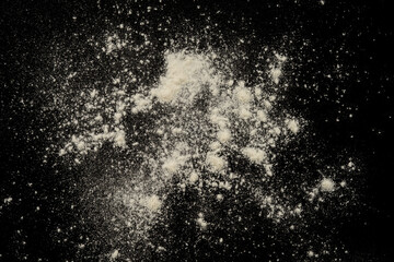 abstract white powder texture in black background