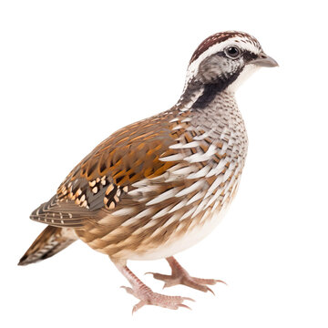 Bobwhite Quail bird isolated on a transparent background, Generative ai 