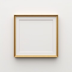 Square gold picture frame on wall