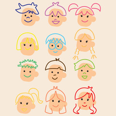 People avatars. Set of modern design avatar icons. Vector illustrations for social media and networking, user profile, website and app design and development.