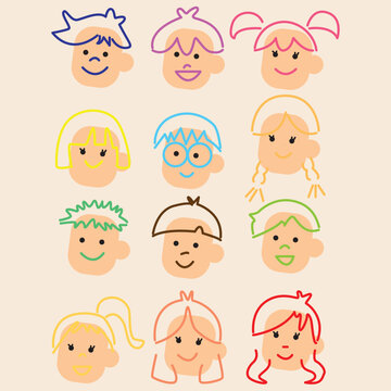People avatars. Set of modern design avatar icons. Vector illustrations for social media and networking, user profile, website and app design and development.