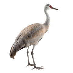 Sandhill Crane bird isolated on a transparent background, Generative ai 