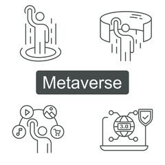 Metaverse Icon. Metaverse Symbol. Vector Line icon with editable Stroke.