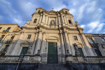 Fototapeta na wymiar Church of Saint Francis in historic part of Catania, Sicily Island in Italy