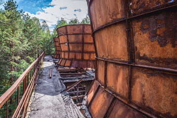 Cooling system of Duga radar station in abandoned military base in Chernobyl Exclusion Zone, Ukraine