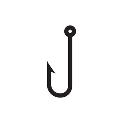 Barbed fish hook vector icon. Fishing hook flat sign design. Fish hook symbol pictogram. UX UI icon