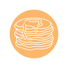 Pancakes black line icon. Bakery.