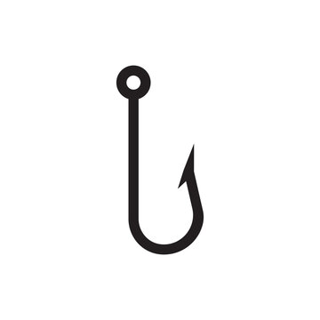 Barbed fish hook vector icon. Fishing hook flat sign design. Fish hook symbol pictogram. UX UI icon