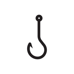 Barbed fish hook vector icon. Fishing hook flat sign design. Fish hook symbol pictogram. UX UI icon