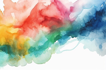 Watercolor border isolated on white, artistic background, Generative AI