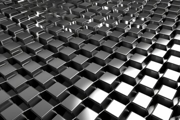 3d metal cubes pattern