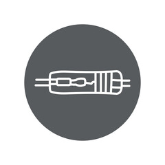 Point contact diode black line icon. Pictogram for web page