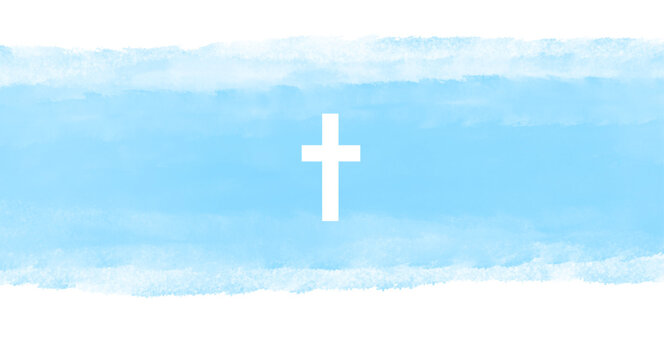 cross on blue background, cross on the sky, Watercolor eps Easter cross clipart. watercolour texture, banner with cross,  crosses illustration Isolated on white background