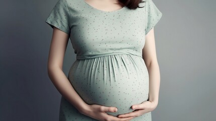 Pregnant Woman Belly. Pregnancy Concept. Pregnant tummy close up. Generative AI
