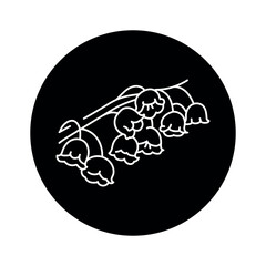 Lily of the valley flower black line