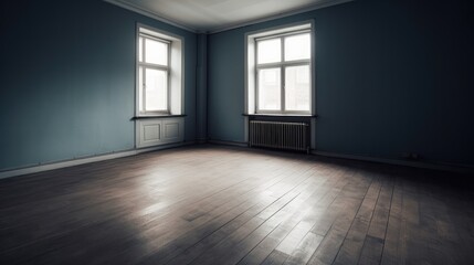 Obraz premium Empty room which just needs to be arranged for a homely environment or an office, but it is also a perfect location for a gallery. Generative AI Technology 