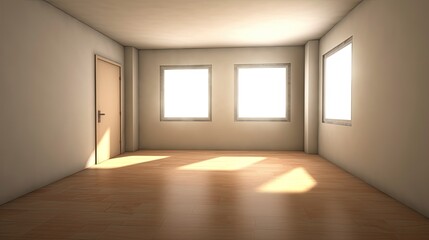 Fototapeta premium Empty room which just needs to be arranged for a homely environment or an office, but it is also a perfect location for a gallery. Generative AI Technology 