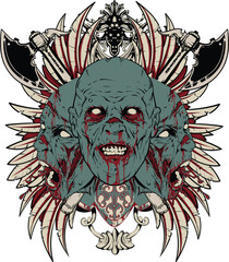 Thirsty Zombies Illustration T-shirt Design