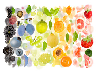 Fototapeta na wymiar Multicolor Fruit Abstract Mix