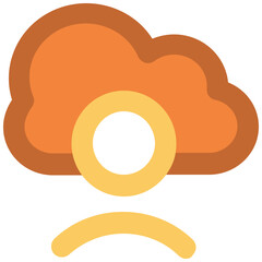 Icon of cloud database, data storage 