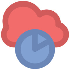 Icon of cloud database, data storage 