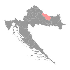 Virovitica Podravina сounty map, subdivisions of Croatia. Vector illustration.
