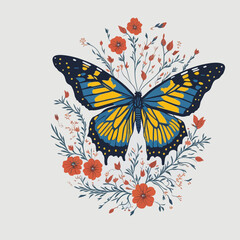 Fototapeta na wymiar butterfly on a white background