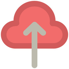Uploading Cloud Bold Vector Icon

