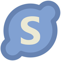 Skype logo bold line icon design 