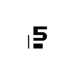 Five number and F letter logo design combination.