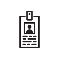 ID card vector icon. Identification card flat sign design. ID card symbol pictogram sign. Member card symbol. VIP person icon. UX UI icon