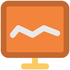 Icon of a monitor bold line design 