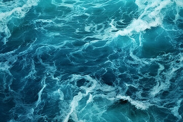 Fototapeta na wymiar Aerial view of the ocean waves. Blue Sea water background, Spectacular aerial top view bird's eye view background photo