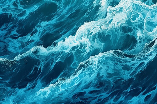 Aerial view of the ocean waves. Blue Sea water background, Spectacular aerial top view bird's eye view background photo © Kodjovi
