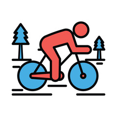 cycling, bicycle, hill, mountain, tree, cycling ride icon