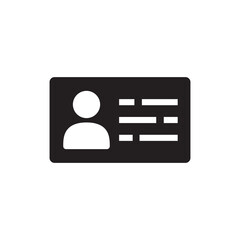 ID card vector icon. Identification card flat sign design. ID card symbol pictogram sign. Member card symbol. VIP person icon. UX UI icon