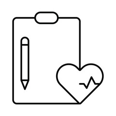 notepad, heart report, report, pen, heart report writing icon